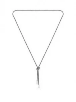 Image of Boss Rosette Stainless Steel Mesh Long Knot Necklace