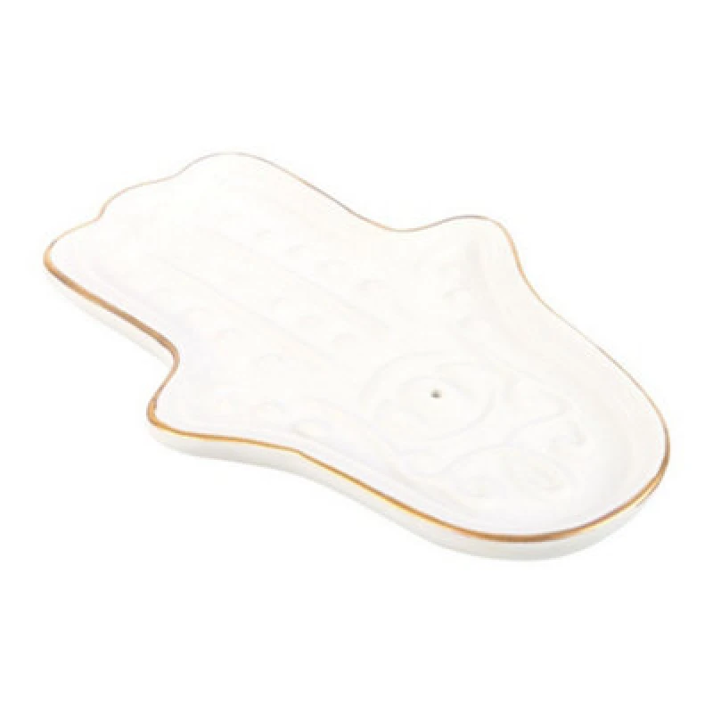 Image of Something Different Something Different Hamsa Hand Incense Holder in White White One Size Unisex 5063574549547