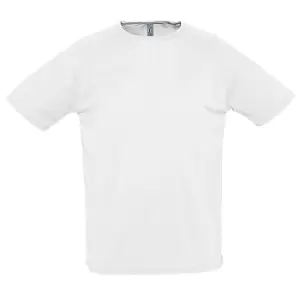 Image of SOLS Mens Sporty Short Sleeve Performance T-Shirt (M) (White)