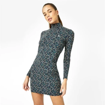 Image of Jack Wills Southwick Turtle Neck Jersey Mini Dress - Navy