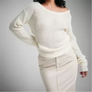 Image of Missguided Petite Off Shoulder Jumper - Cream