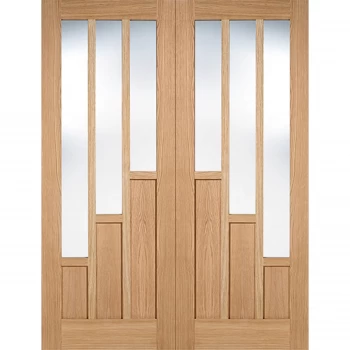 Image of Coventry Internal Glazed Prefinished Oak 3 Lite Pair Doors - 1067 x 1981mm