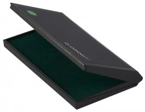 Image of Q-Connect Large Stamp Pad Metal Case Green