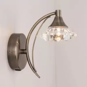 Image of Single Wall Light and Sconce Antique Brass Finish