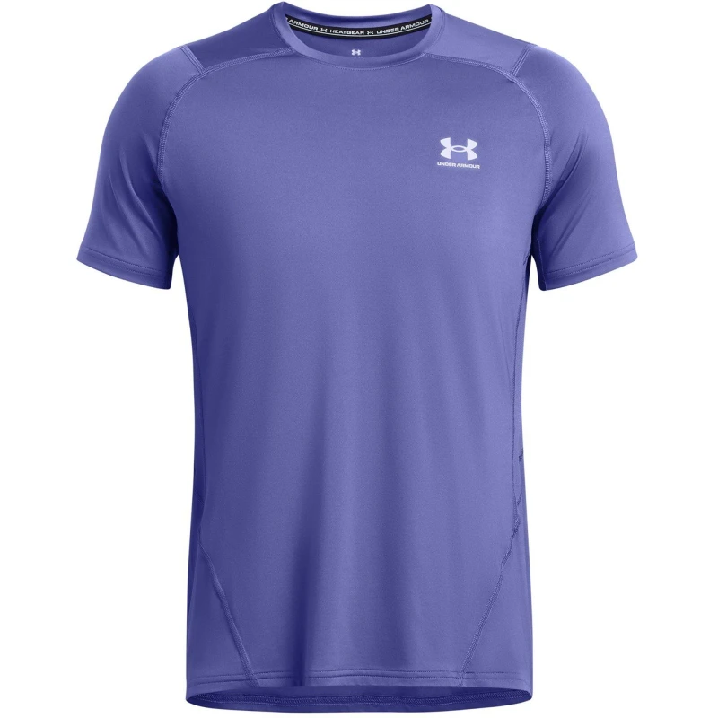 Image of Under Armour Armour HeatGear Fitted Short Sleeve Mens Short Sleeve Performance T-Shirts S Purple 62131724350