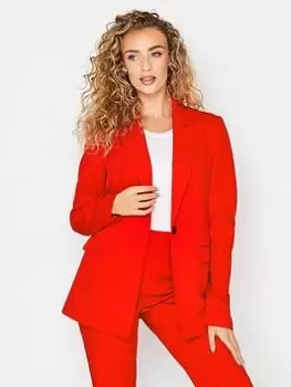 Image of Long Tall Sally Red Scuba Crepe Blazer, Red, Size 14, Women