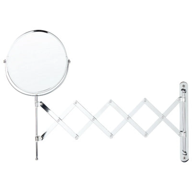 Image of Beliani Extending Wall Makeup Mirror Yvelines 57cm 36cm Metal Silver