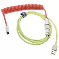 Image of Ducky Premicord Strawberry Frog spiral cable, USB type C to type A - 1.8m (DKCC-SFCNC1)