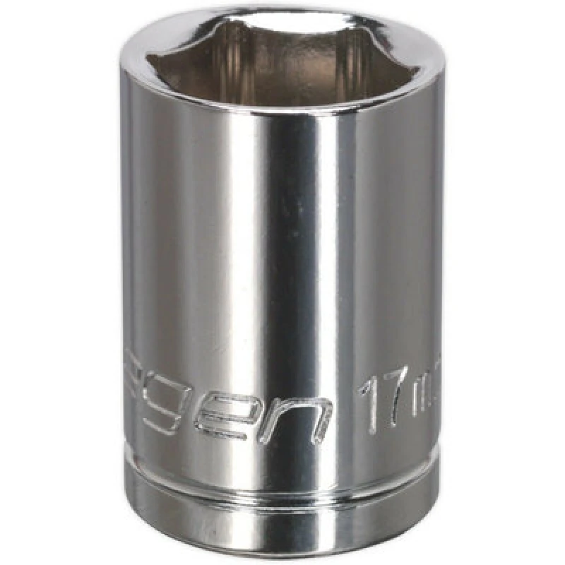 Image of Loops 17mm Chrome Plated Drive Socket - 1/2" Square Drive - High Grade Carbon Steel Metallics