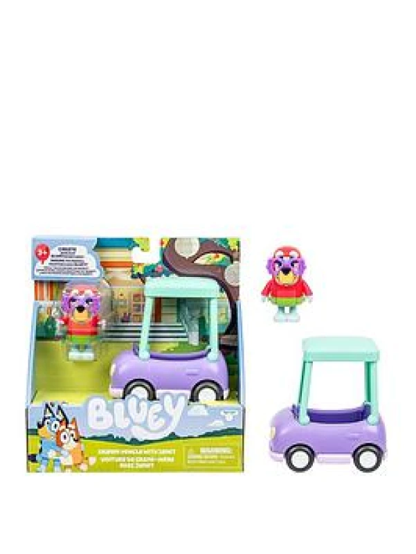 Image of Bluey Hit The Road And Her Friends In This Cute Little Vehicle! Ride Along In Grannies Car with Janet This Vehicle Fits One 6-7.6cm Articulated Jane