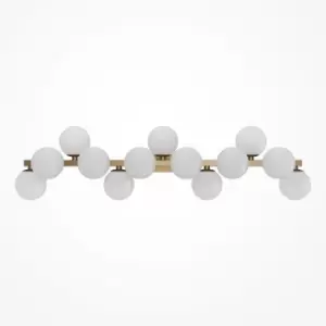 Image of Maytoni Dallas Modern 13 Light Wall Lamp Gold, Matte White Shade, G9