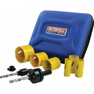 Image of Faithfull 9 Piece Electricians HSS Bi Metal Hole Saw Set