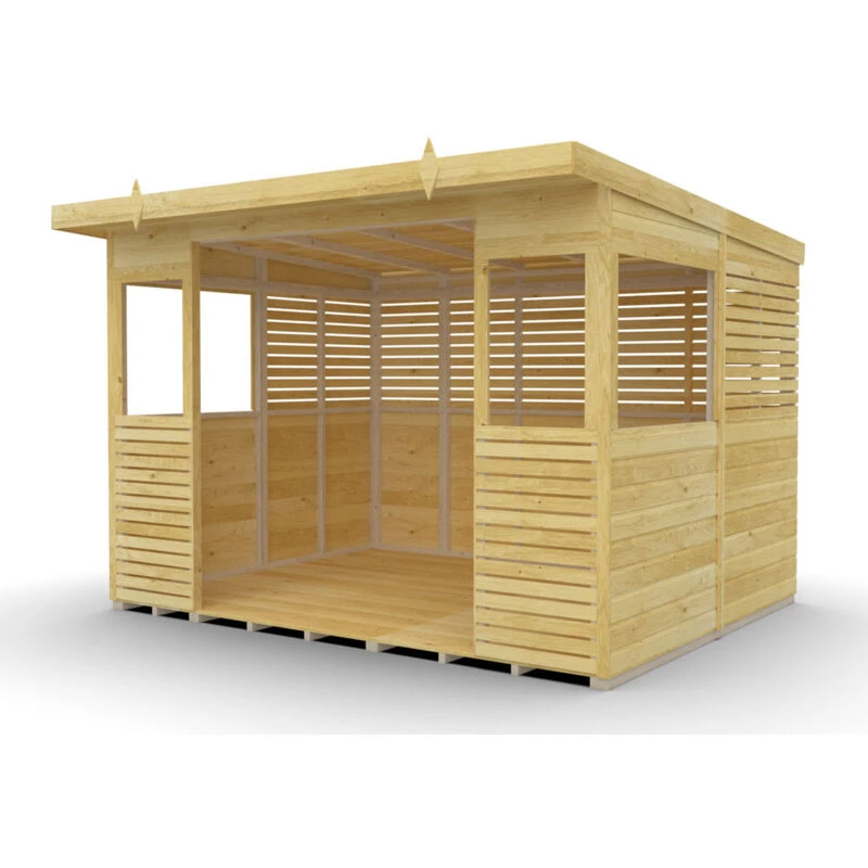 Image of DIY Sheds 10 x 8 BBQ/Outdoor Kitchen Shelter, Brown 10X8PBBQFF