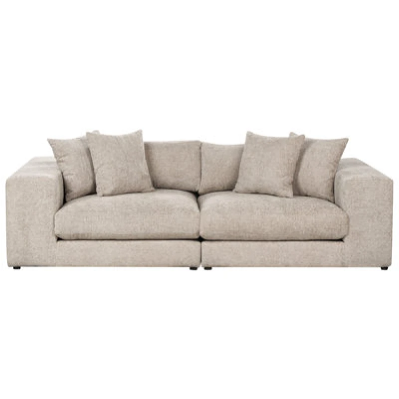 Image of Beliani Sofa 3 Seater Glorvika Ii Fabric Taupe