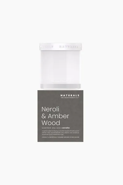 Image of Aromatherapy Co Naturals Neroli and Amber Wood Jar Candle White