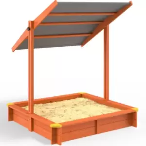 Image of Spielwerk - Sandpit with Canopy or porch Corner Protection Floor Mat uv 50 Wood Environmentally Friendly Glaze Sand Box Kids Children Playing Set Max