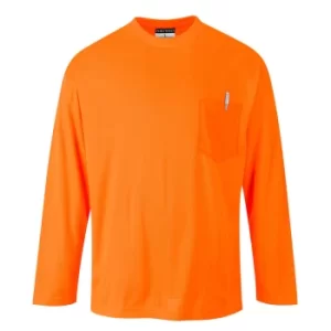 Image of Portwest Long Sleeve Pocket T-Shirt Orange 5XL