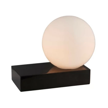 Image of Merano Novara Table Lamp Black Marble & Gloss Opal Glass
