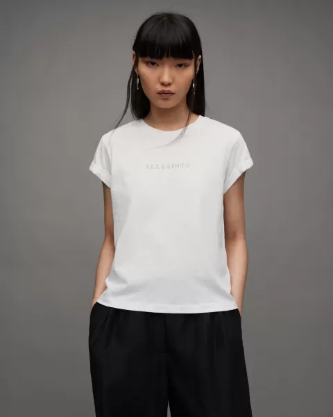 Image of AllSaints Anna Sparkle Logo Crew Neck T-Shirt