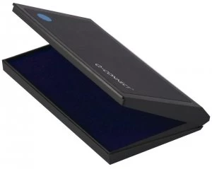 Image of Q-Connect Large Stamp Pad Metal Case Blue