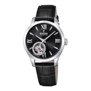 Image of Festina F20490-3 Women's Black Dial And Leather Strap Automatic W