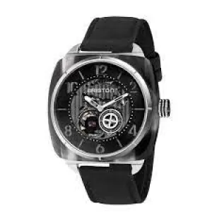 Image of Mens Briston 201042.SA.G.2.B Streamliner Skeleton Grey Strap Wristwatch