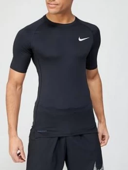 Image of Nike Pro Compression Short Sleeve Top - Black, Size S, Men