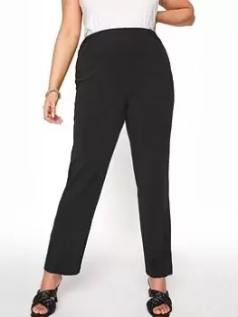 Image of Yours Bootcut 30" Ponte Rib Trouser. Black, Size 20, Women