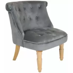 Image of Charles Bentley - Toulouse Velvet Occasional Chair with Solid Wood Frame Grey - Grey