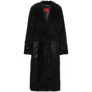 Image of Hugo Mivena Faux Fur Coat - Black