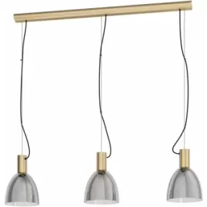 Image of Pendant Light Colour Bronzed Shade Black Transparent Glass Vaporized E27 3x40W