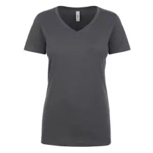 Image of Next Level Womens/Ladies Ideal V-Neck T-Shirt (S) (Dark Grey)