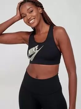 Image of Nike Swoosh Medium Support Bra - Black Size M Women