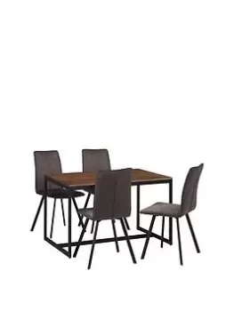 Image of Julian Bowen Tribeca Walnut & 4 Monroe Chairs
