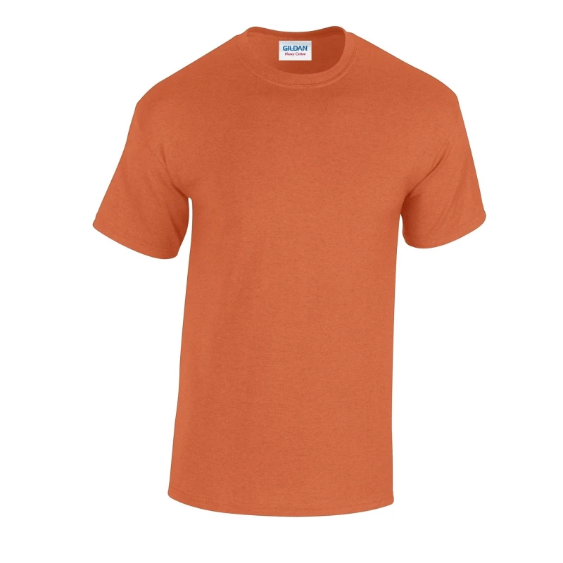 Image of Gildan Mens Plain Cotton Heavy T-Shirt in Orange Size: Small Orange Male S