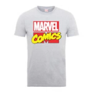 Image of Marvel Comics Main Logo Mens Grey T-Shirt - M
