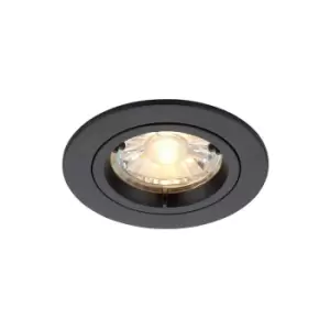 Image of Saxby Lighting - Saxby Cast Recessed Downlight Round Matt Black 70mm Cut-Out Dimmable
