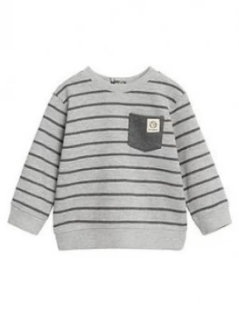 Image of Mango Baby Boys Stripe Sweatshirt - Grey