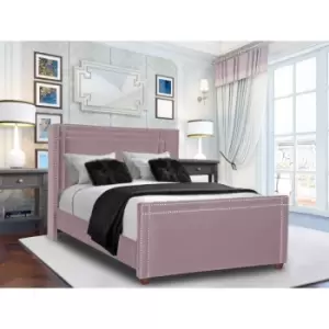Image of Cubica Bed Small Double Plush Velvet Pink