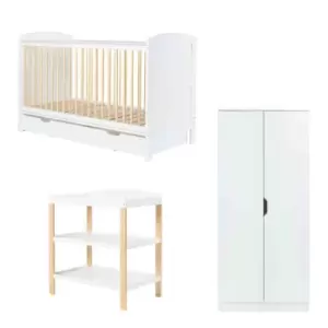 Image of Ickle Bubba Coleby Classic 3 Piece Furniture Set And Under Drawer - Scandi White