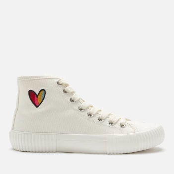 Image of Paul Smith Womens Kibby Hi-Top Trainers - Off White Heart - UK 5