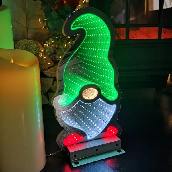 Image of 30cm LED Infinity Light Gonk - Green Hat