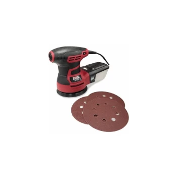 Image of Random Orbital Sander 350W 125mm 5' with Dust Box & Sanding Discs Electric 240v - Lumberjack