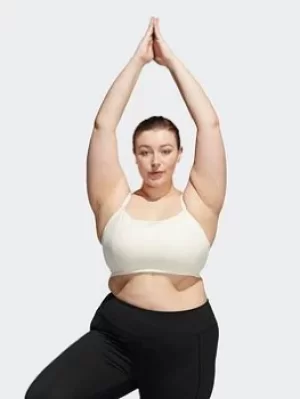 Image of adidas Yoga Studio Light-support Bra (plus Size), White, Size 2X, Women