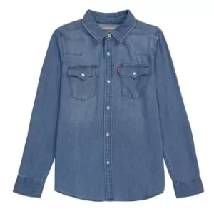 Image of Levis Barstow Western Denim Shirt Junior Boys - Blue