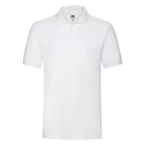 Image of Fruit Of The Loom Premium Mens Short Sleeve Polo Shirt (S) (White)