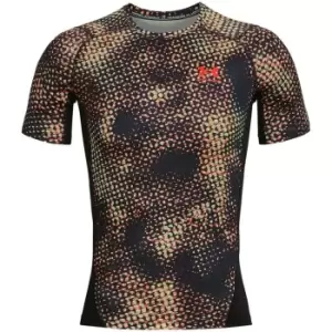 Image of Under Armour HeatGear Printed Top Mens - Black