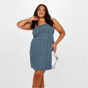 Image of Missguided Plus Size Ruched Bust Cami Mini Dress - Multi