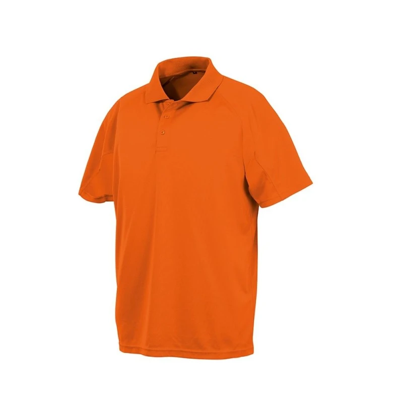 Image of Spiro Mens Impact Performance Aircool Polo Shirt in Orange Size: XS Orange Male XS
