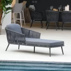 Image of Harbour Lifestyle - Pair of Monterrey Sun Lounger - Thin Rope Weave - Grey